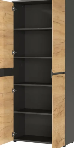 Aktenregal LISSABON 80 x 196 cm Graphit/ Navarra Eiche