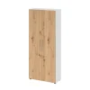 Aktenschrank 80 x 188 cm Weiß/ Asteiche