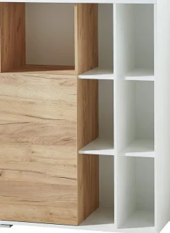 Aktenschrank LION 85 x 120 cm Weiß/ Navarra-Eiche