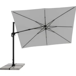 Ampelschirm 350 x 260 cm schwarz /hellgrau