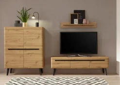 Anbauwand N7 TORGE 3-teilig 287 x 170 cm Eiche Artisan Dekor