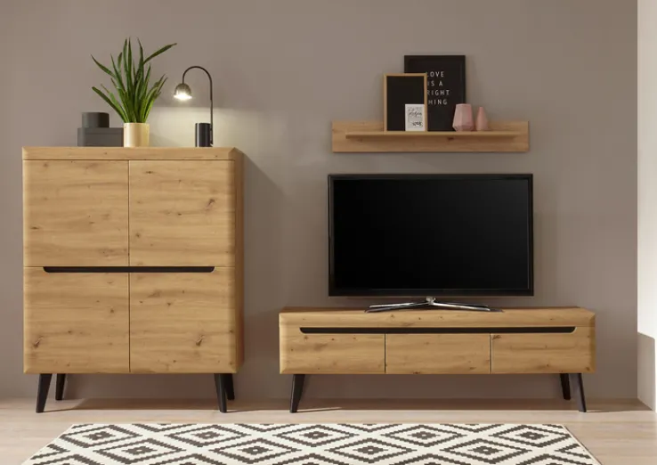 Anbauwand N7 TORGE 3-teilig 287 x 170 cm Eiche Artisan Dekor