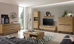 Anbauwand N5 TORGE 4-teilig 360 x 197 cm Eiche Artisan Dekor