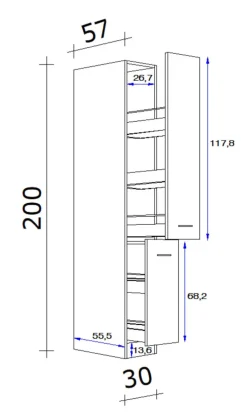 QUARTIER Apothekerschrank Avila Weiß / Braun