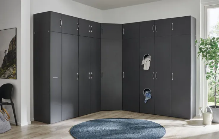 QUARTIER Apothekerschrank MULTIRAUMKONZEPT 30 x 185 cm graphitfarben