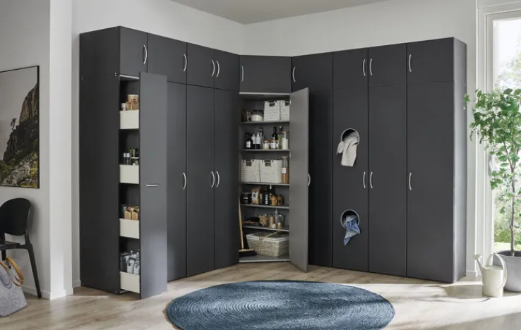 QUARTIER Apothekerschrank MULTIRAUMKONZEPT 30 x 185 cm graphitfarben