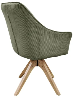 QUARTIER Armlehnstuhl Jessy Cord/Microfaser grün