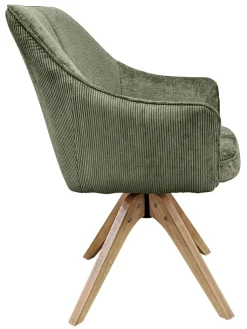 QUARTIER Armlehnstuhl Jessy Cord/Microfaser grün