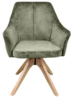 QUARTIER Armlehnstuhl Jessy Cord/Microfaser grün