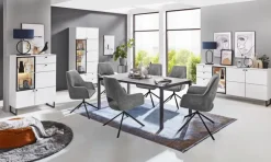 Armlehnstuhl JOICE 2er Set anthrazit