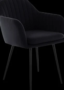 Armlehnstuhl MILA I 2er Set Samtvelour schwarz