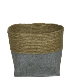 Aufbewahrungskorb Seegras 20 cm grau /braun