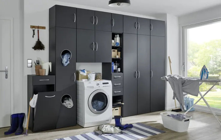 QUARTIER Aufsatzschrank MULTIRAUMKONZEPT 40 x 40 x 40 cm graphitfarben