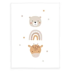 baby best Baby-Flauschdecke LITTLE FRIENDS 75 x 100 cm weiß/beige