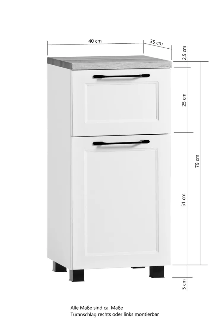 Bad- Unterschrank LÜTTICH grau 40cm