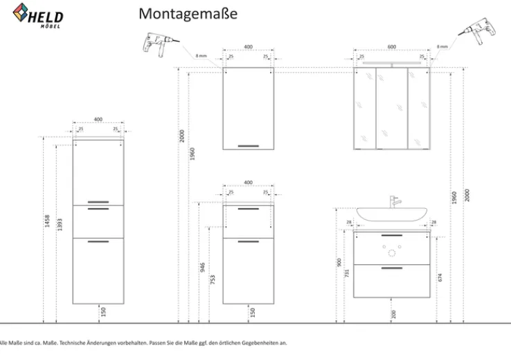Bad- Unterschrank LÜTTICH grau 40cm