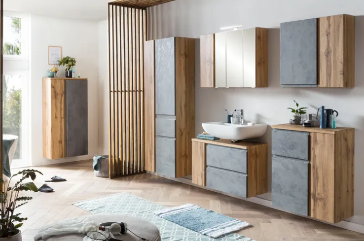 Bad-Hängeschrank GENT hellgrau/braun 65cm