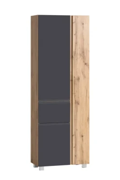 Bad-Hochschrank GENT grau/braun