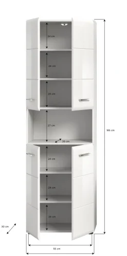 QUARTIER Bad-Hochschrank LOGAN weiß