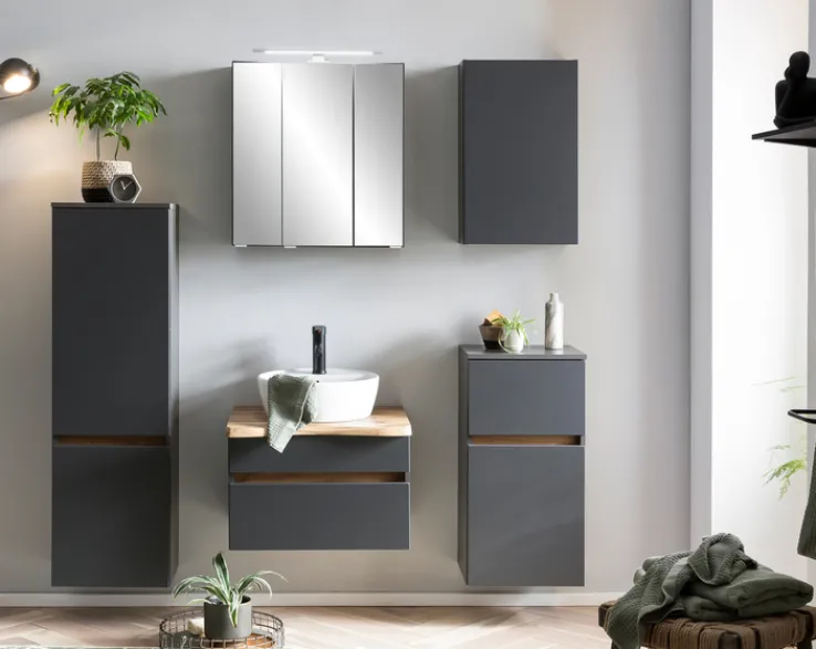 Bad-Midischrank BRÜGGE grau