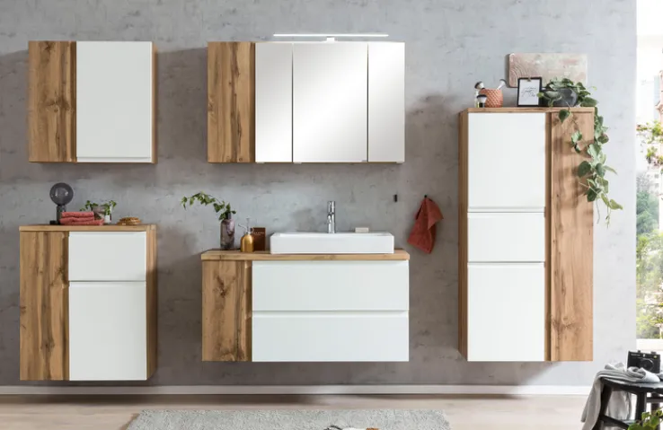 Bad-Midischrank GENT weiß/braun 65cm