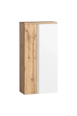 Bad-Midischrank GENT weiß/braun 65cm 2-türig