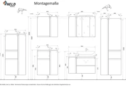Bad-Midischrank GENT weiß/braun 65cm 2-türig