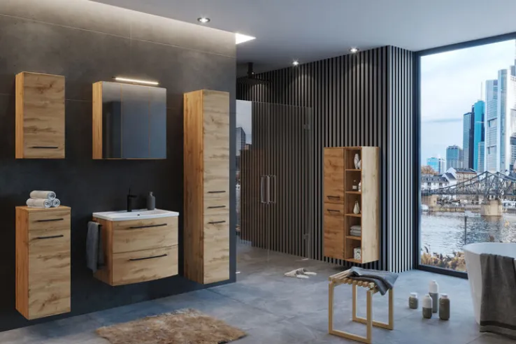 Bad-Midischrank LIMBURG braun 55cm