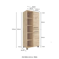 Bad-Midischrank LIMBURG braun 55cm