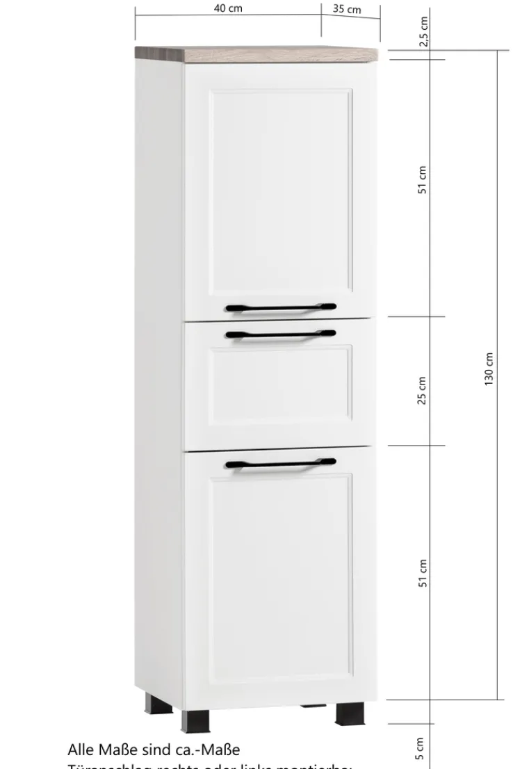 Bad-Midischrank LÜTTICH weiß