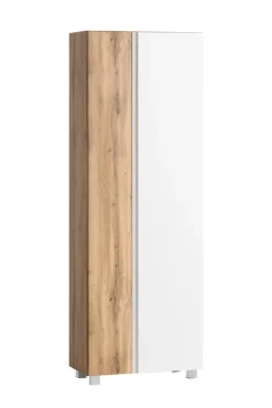 Bad-Seitenschrank GENT weiß/braun 65cm 2-türig