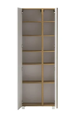 Bad-Seitenschrank GENT weiß/braun 65cm 2-türig