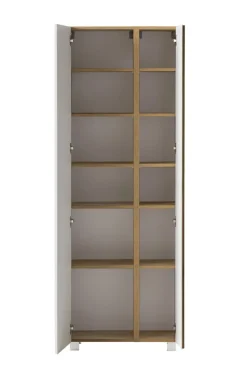 Bad-Seitenschrank GENT weiß/braun 65cm 2-türig