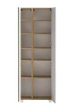 Bad-Seitenschrank GENT weiß/braun 65cm 2-türig