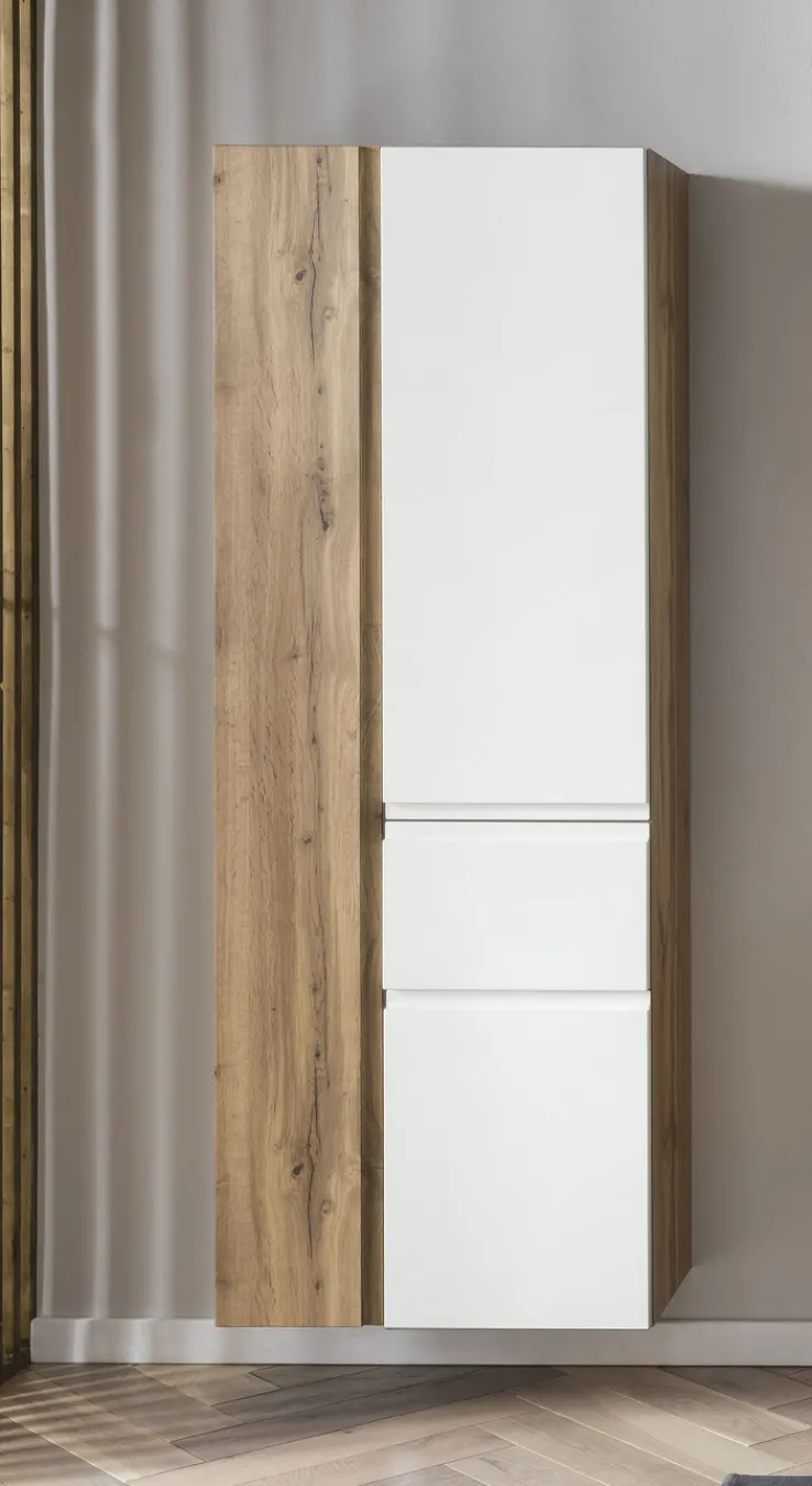 Bad-Seitenschrank GENT weiß/braun 65cm