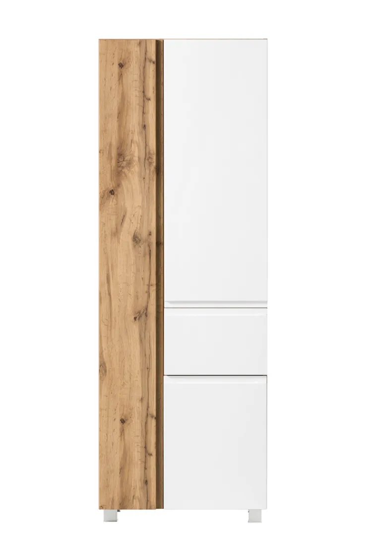 Bad-Seitenschrank GENT weiß/braun 65cm