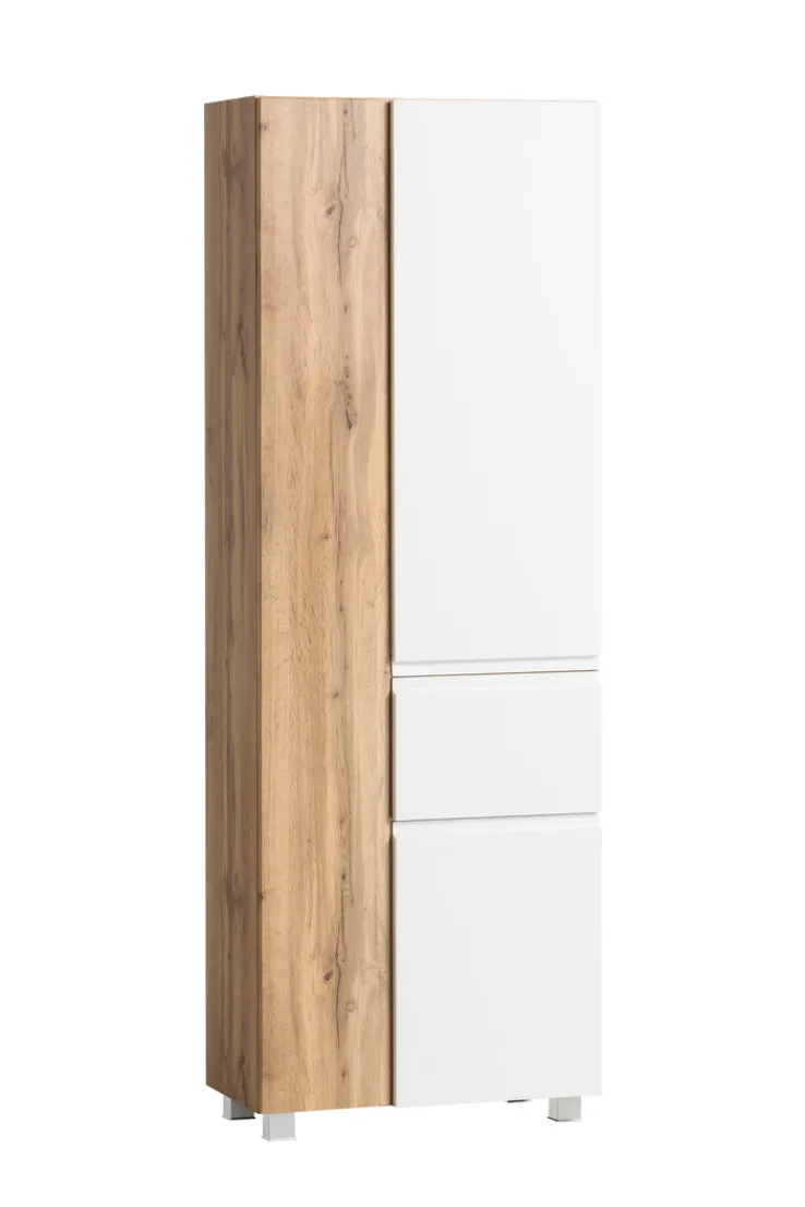 Bad-Seitenschrank GENT weiß/braun 65cm