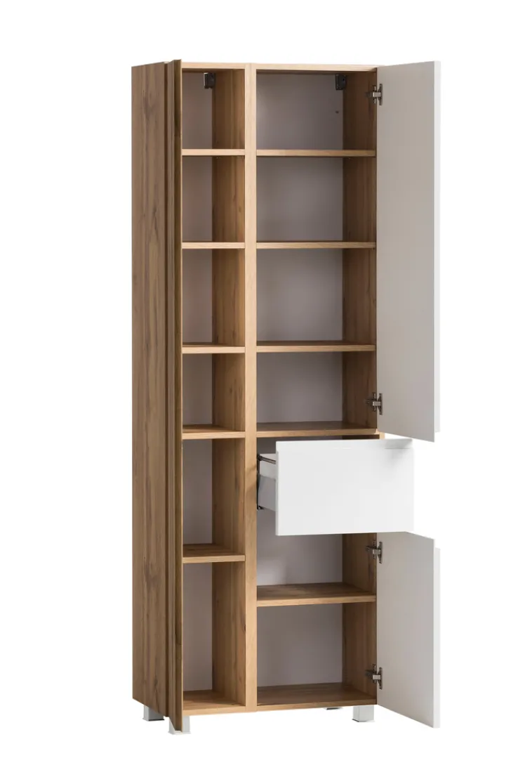 Bad-Seitenschrank GENT weiß/braun 65cm