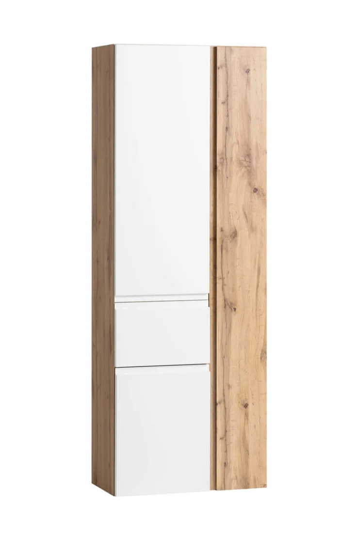 Bad-Seitenschrank GENT weiß/braun 65cm