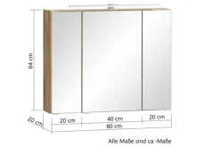 Bad-Spiegelschrank GENT weiß/braun 80cm