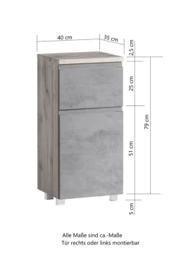 Bad-Unterschrank GENT weiß/braun 40cm