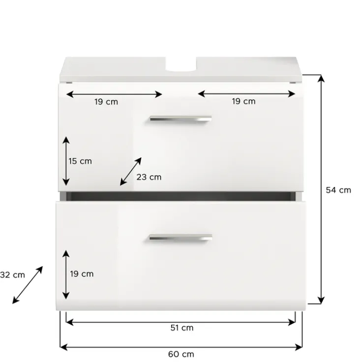 QUARTIER Bad-Waschbeckenunterschrank LOGAN weiß