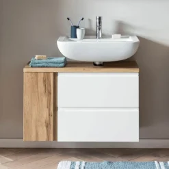 Bad-Waschbeckenunterschrank GENT weiß/braun