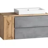 Bad-Waschtisch GENT hellgrau/braun 105cm