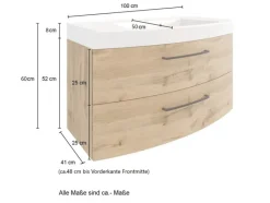 Bad-Waschtisch LIMBURG braun 100cm