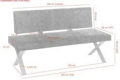 QUARTIER Bank MARION I Teddyoptik anthrazit