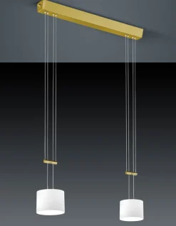 BANKAMP LED Pendellampe GRAZIA 2-flg messingfarbig