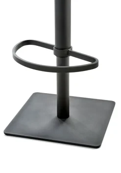 Barhocker MY TOBY II Drehgestell Lederlook schwarz