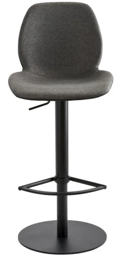 Barhocker MYMARCO Drehgestell schwarz Stoffbezug anthrazitschwarz