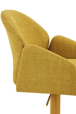 Barhocker POLLY, Metall/Textil, 52 x 53 x 96-117 cm Gelb